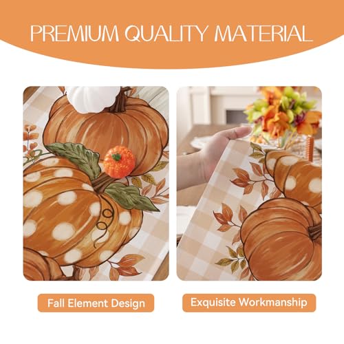 Fall Placemats Set of 4, 12 X 18 Inch Grey Blue Checkered H32898