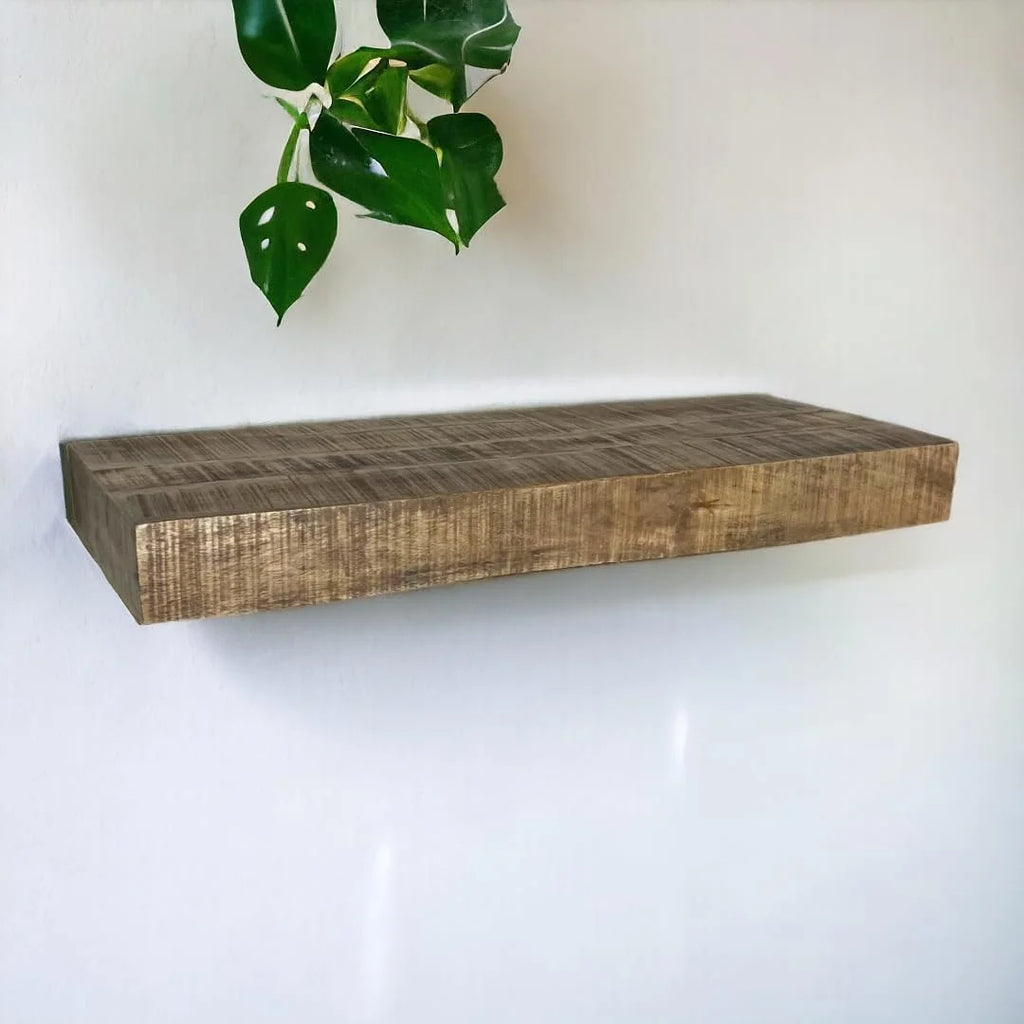 Mango Wood Wall Mounted Shelf H836
