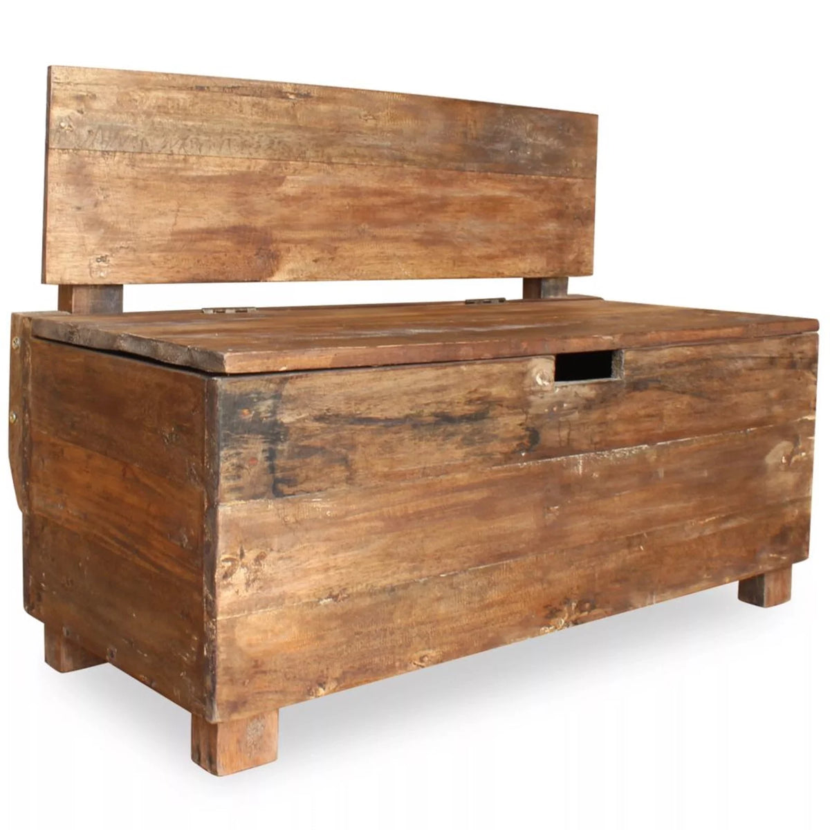Solid Reclaimed Wood Storage Bench Q7301