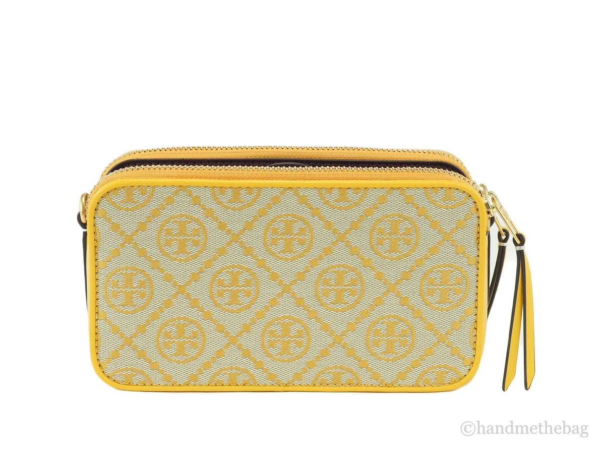 Mini T Monogram Jacquard Canvas Double-Zip Crossbody Handbag P37104