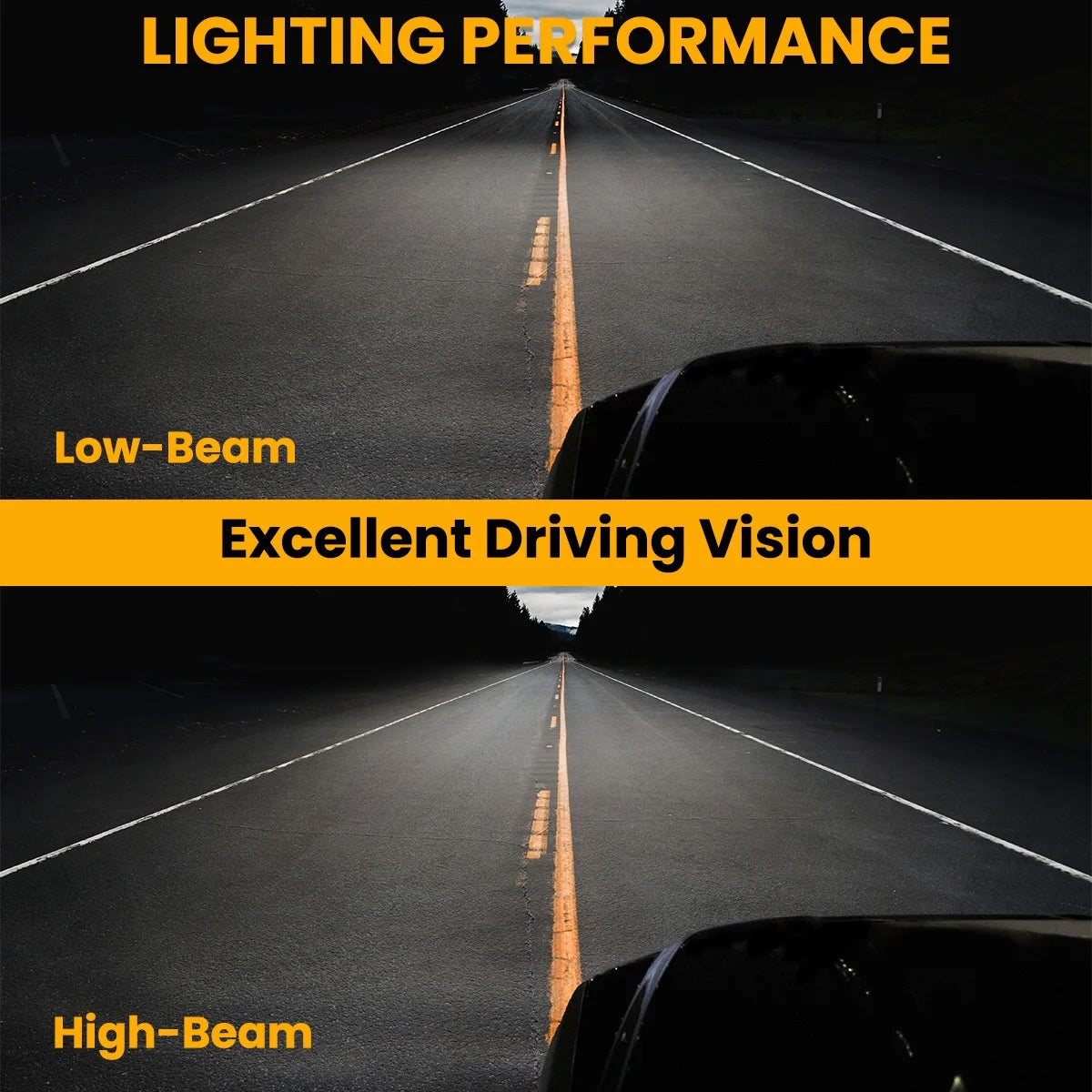LED Halo Chrome Housing Clear Lens Projector Headlights Left + Right Pair I249909