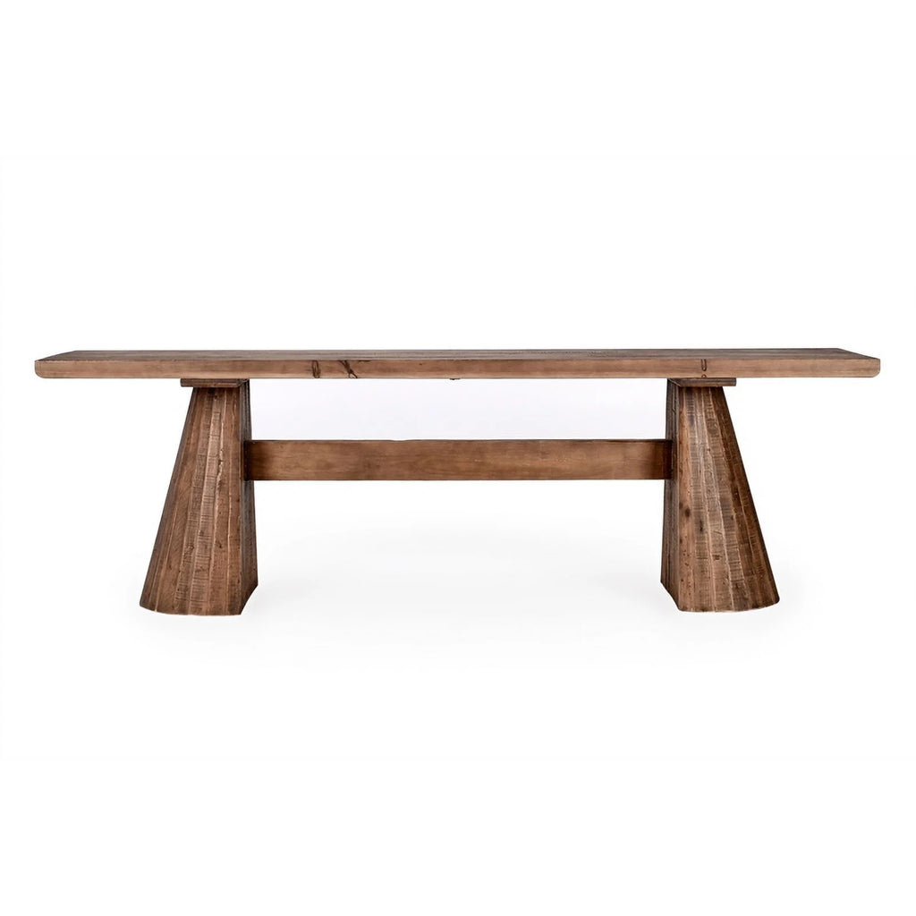 118" Reclaimed Pine Wood Counter Table Rustic Brown Y487
