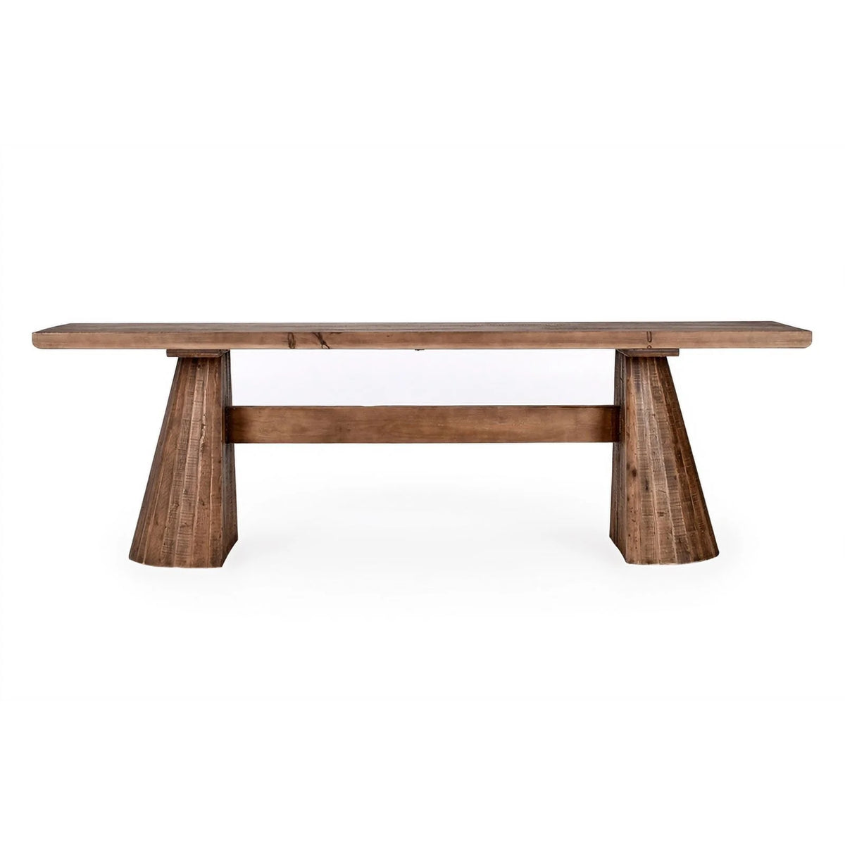 118" Reclaimed Pine Wood Counter Table Rustic Brown Y487
