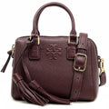Women's Pebbled Leather Mini Satchel (Claret) V729