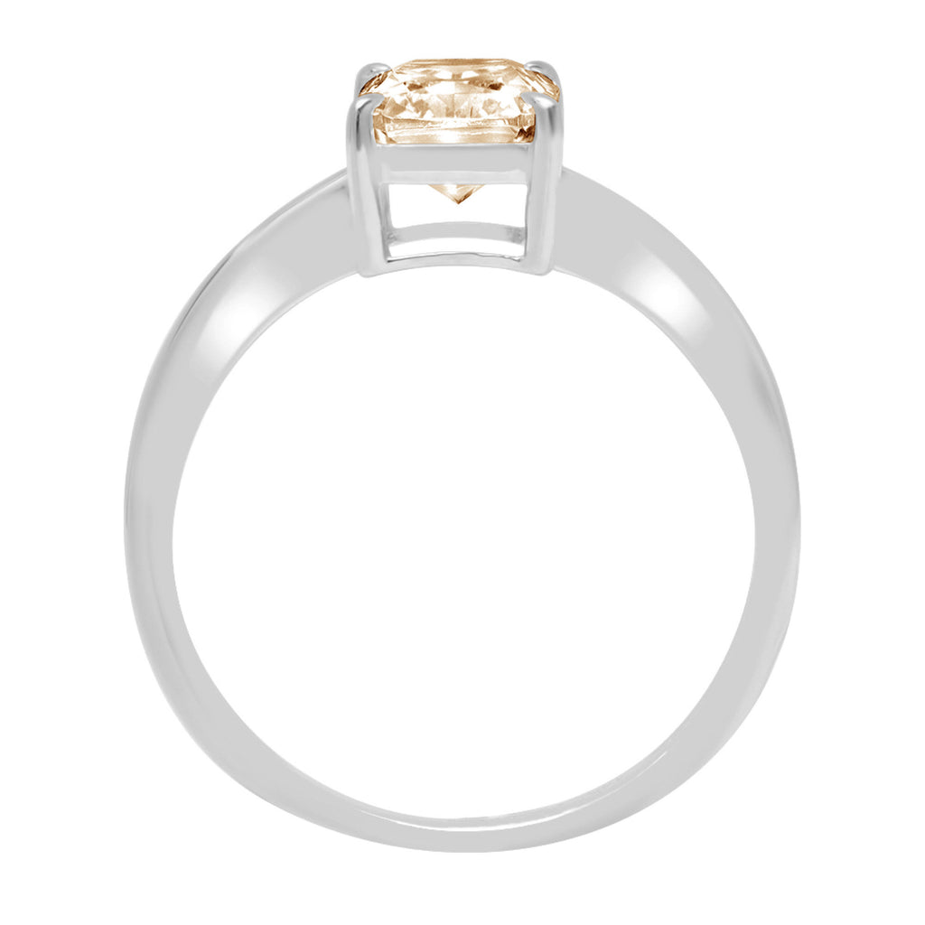 18K White Gold Solitaire Ring Q681
