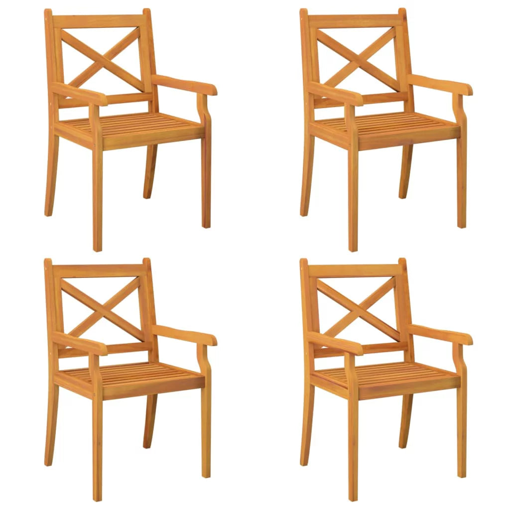 4 pcs Solid Wood Acacia Patio Dining Chairs T281500