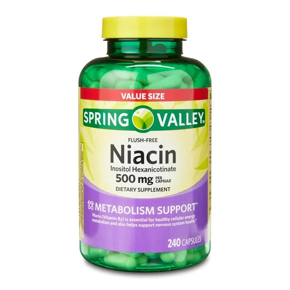 Niacin Metabolism Support Dietary Supplement Capsules, 500 mg, 240 Count B330