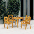 4 pcs Solid Wood Acacia Patio Dining Chairs T281500