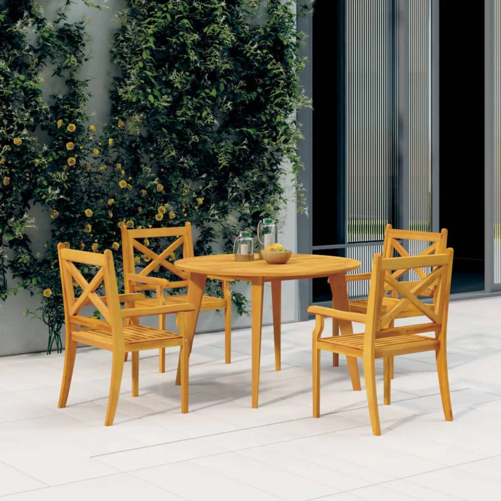 4 pcs Solid Wood Acacia Patio Dining Chairs T281500