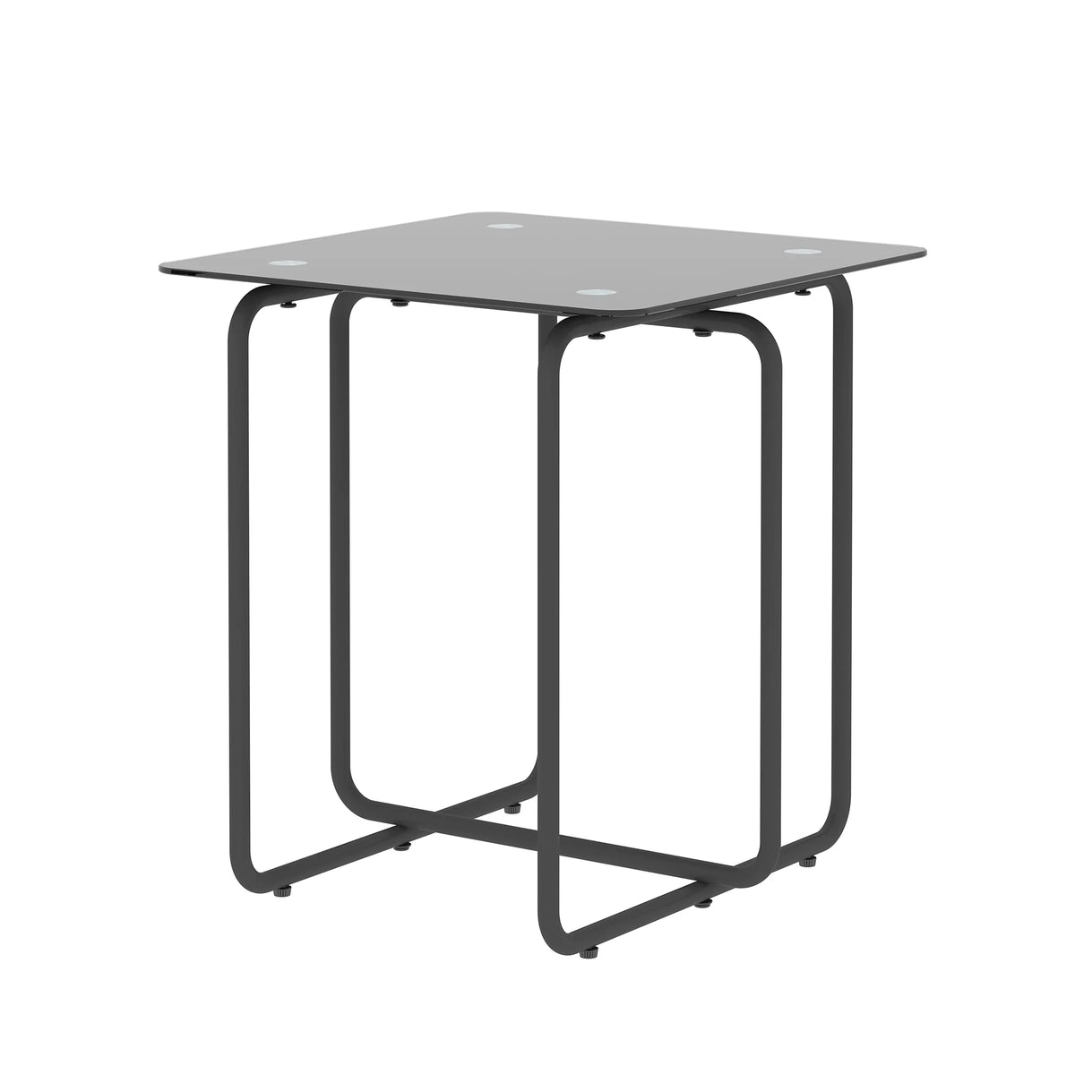Modern Tempered Glass Coffee Table, Black N60322