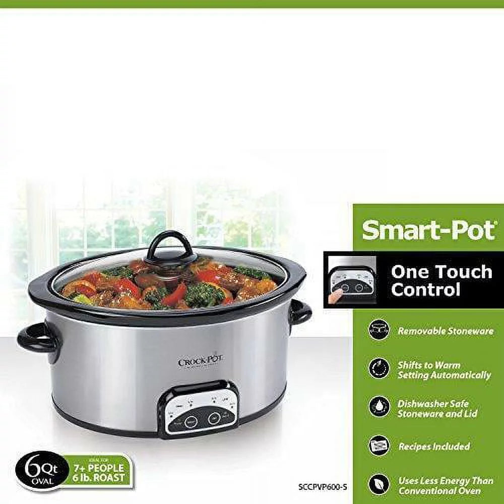6 Quart Brushed Stainless Steel Slow Cooker W3521