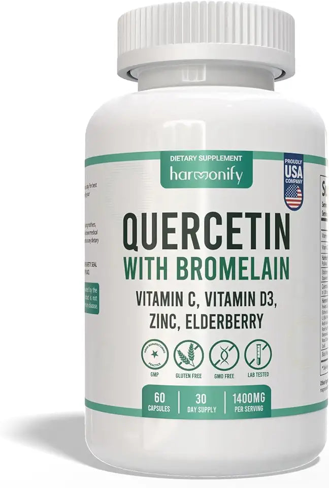 Quercetin with Bromelain Immune Blend Supplements 1400 mg J220