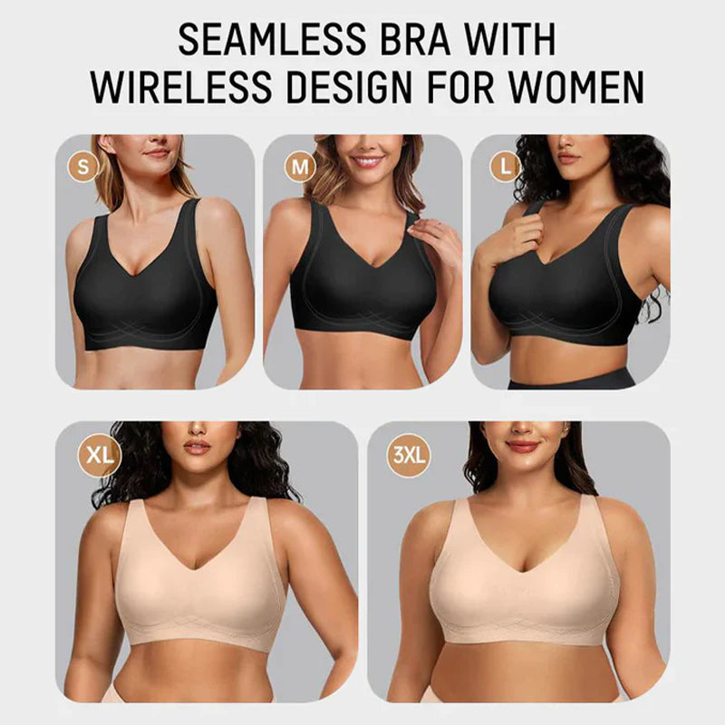 Wireless Push-Up Bra with Wide Straps N585530