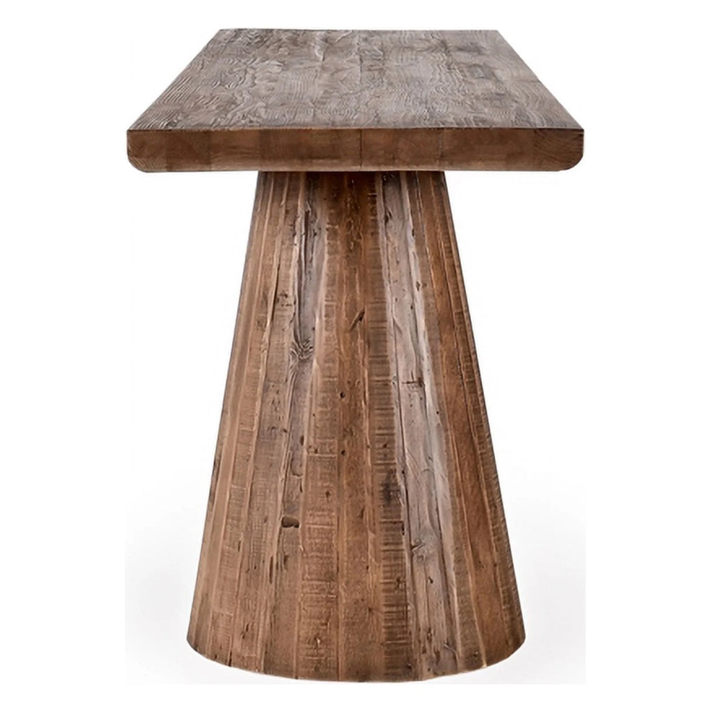 118" Reclaimed Pine Wood Counter Table Rustic Brown Y487