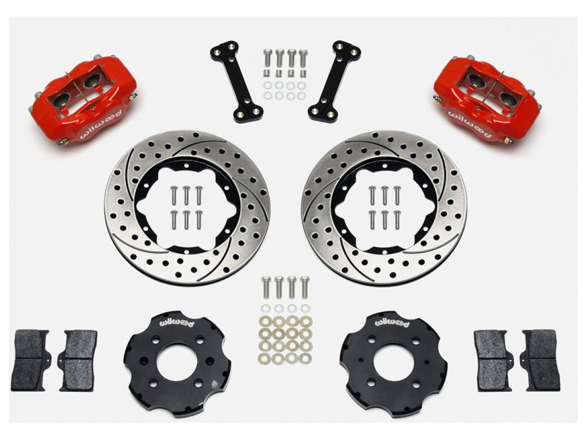 Forged Dynalite Front Hat Kit 11.00in Drilled Red T376950
