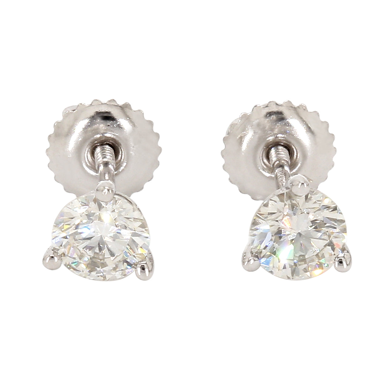 IGI Certified 1.00 Ct Lab Grown Diamond Martini Stud Earrings 14k White Gold P6079