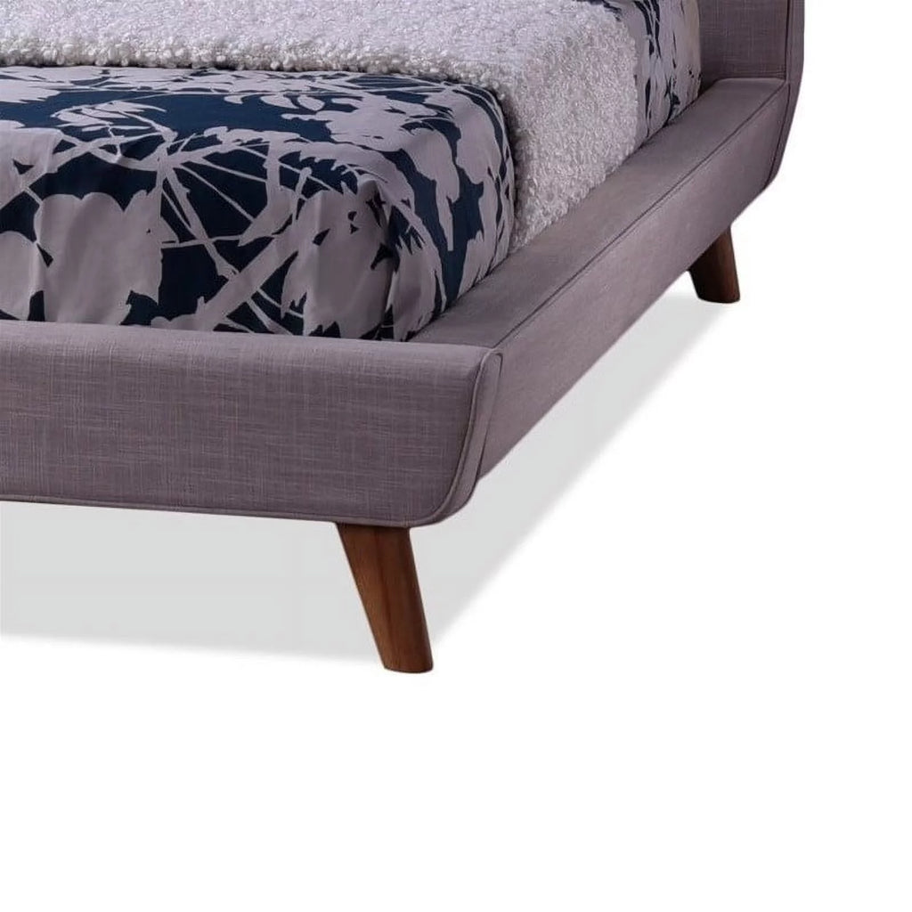 Upholstered Full Platform Bed in Beige C942