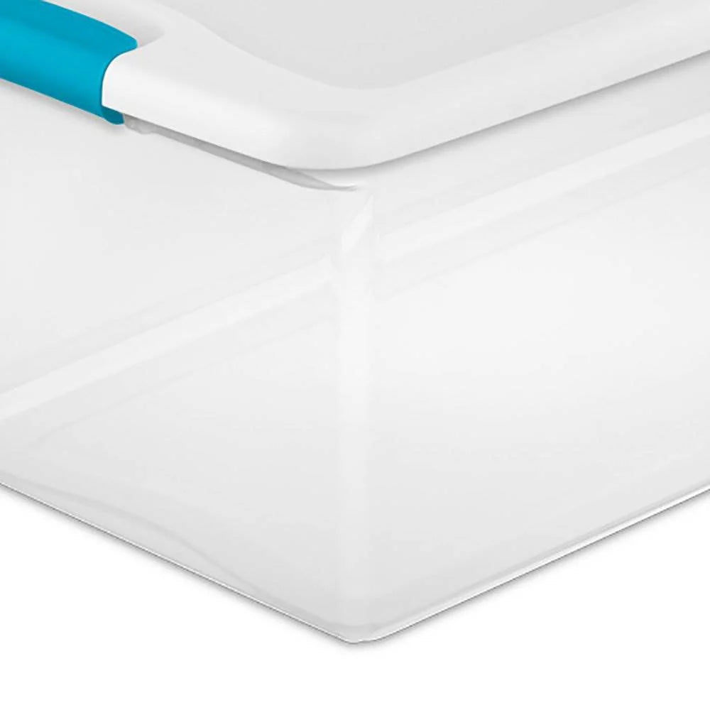 Clear Plastic Storage Bin with White Latch Lid, 36 Pack S837114