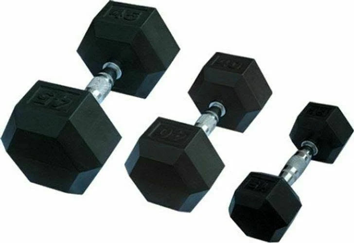 Rubber Hex Dumbbells Pair 10kg X81806