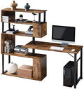 L-Shaped Corner Computer Desk with Bookshelf J94933