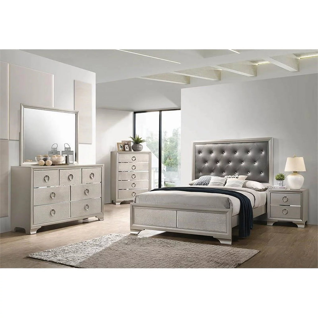 4-piece Wood Eastern King Bedroom Set T7381