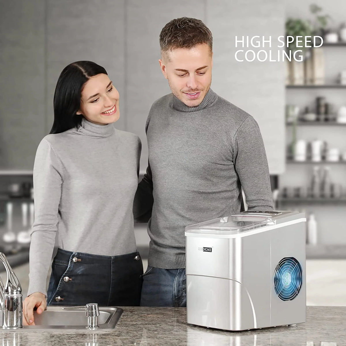 Black Countertop Ice Maker with Ice Scoop K232626