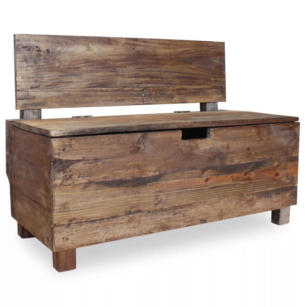 Solid Reclaimed Wood Storage Bench Q7301