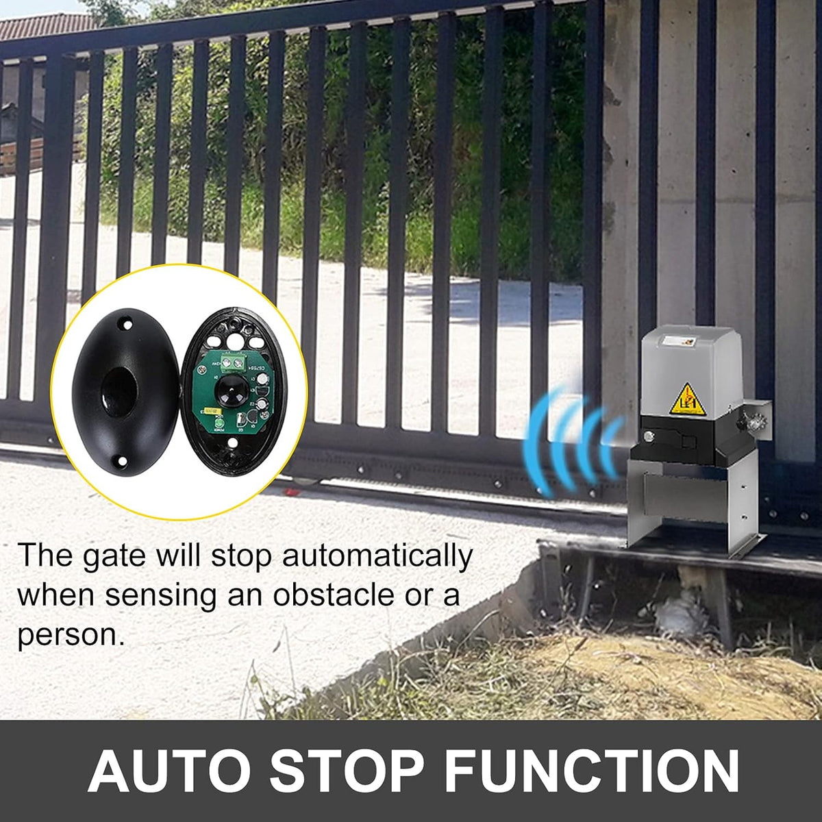 Sliding Gate Opener with 2 Remote Controls, Gate Operator Hardware Kit X522